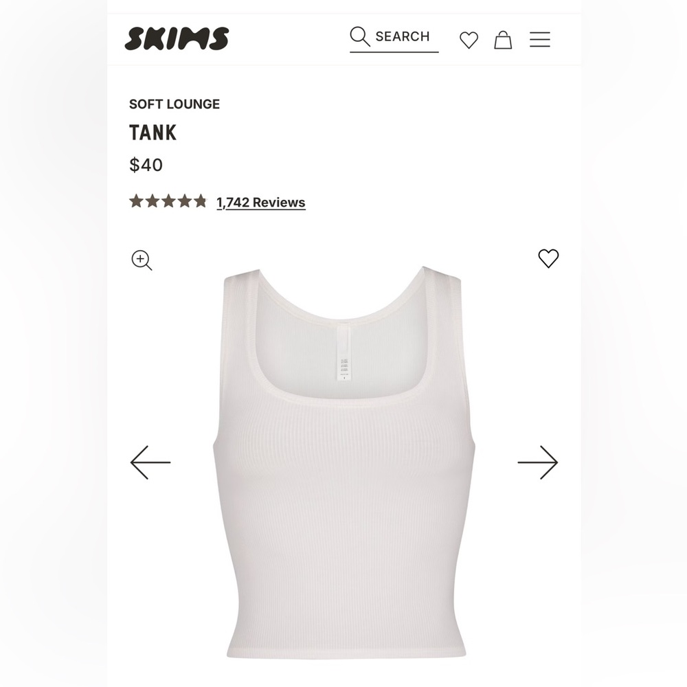 SKIMS Soft Lounge White Tank